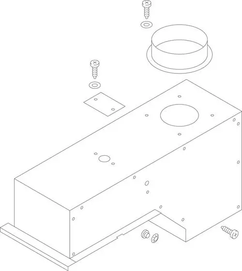 Auseinandergenommene Darstellung eines Bosch-Komponentenmoduls mit Schrauben und einer runden Abdeckung, die auf einem rechteckigen Gehäuse montiert ist.